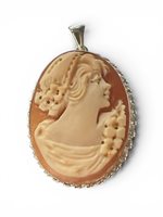 Pendant Mandile 1922 Woman Cammei  in Silver Conchiglia 2MCICM236 - 2MCICM236